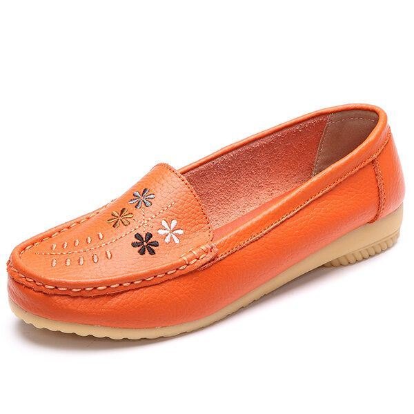 Blomsterbroderi For Dame Casual Slip On Flat Shoes