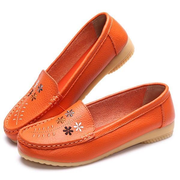 Blomsterbroderi For Dame Casual Slip On Flat Shoes