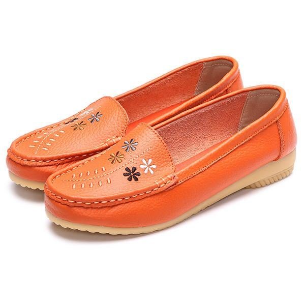 Blomsterbroderi For Dame Casual Slip On Flat Shoes