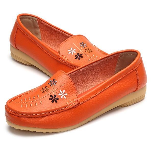 Blomsterbroderi For Dame Casual Slip On Flat Shoes