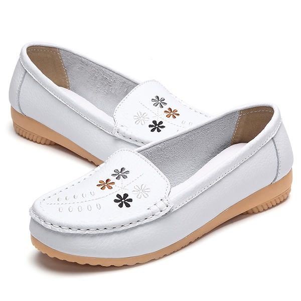 Blomsterbroderi For Dame Casual Slip On Flat Shoes