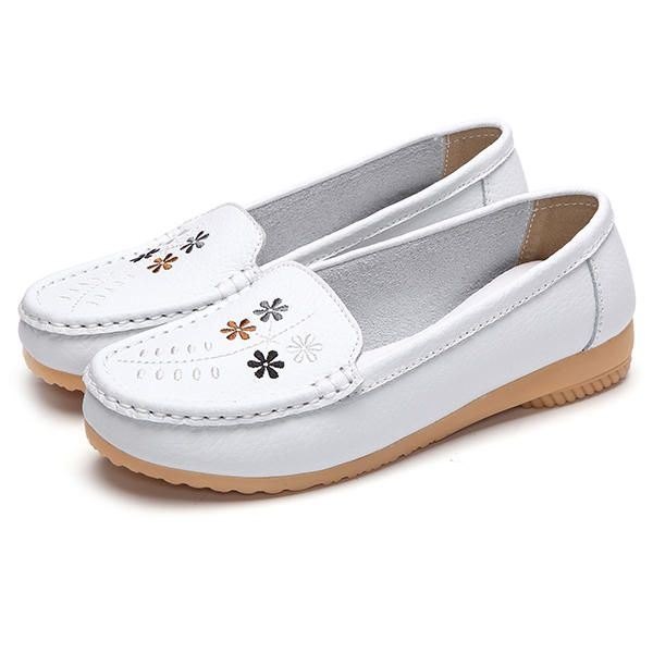 Blomsterbroderi For Dame Casual Slip On Flat Shoes