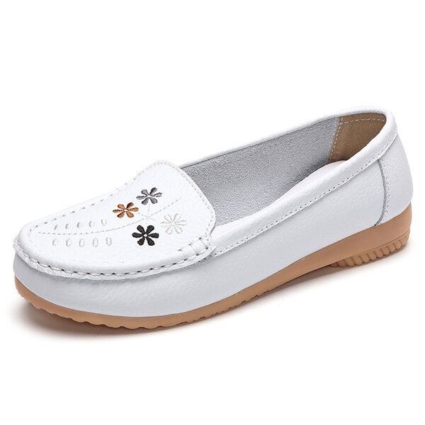 Blomsterbroderi For Dame Casual Slip On Flat Shoes