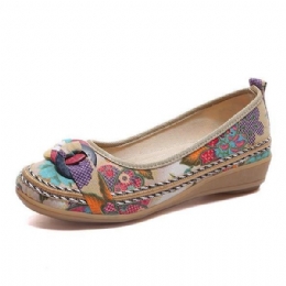 Broderi Flower Slip On Flat Loafers For Dame