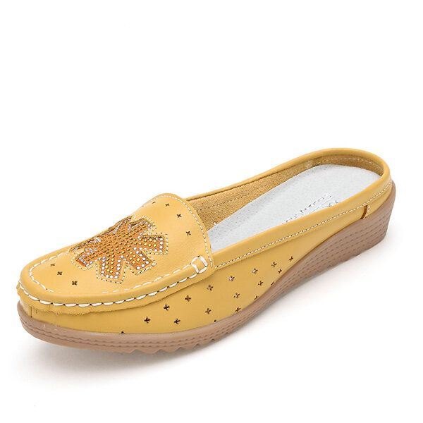 Casual Hollow Out Slip On Flat Loafers For Kvinner