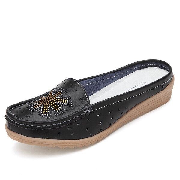 Casual Hollow Out Slip On Flat Loafers For Kvinner