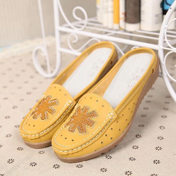 Casual Hollow Out Slip On Flat Loafers For Kvinner