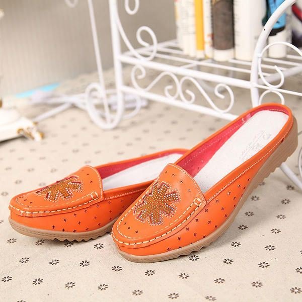 Casual Hollow Out Slip On Flat Loafers For Kvinner