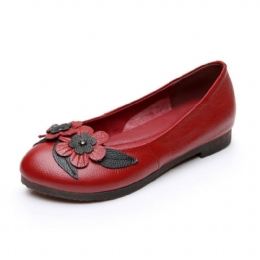 Dame Blomster Decor Comfy Sole Myk Leather Loafers