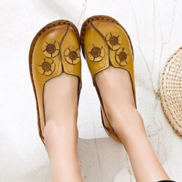 Dame Blomster Dekor Komfortabel Uformell Slip On Flat Loafers