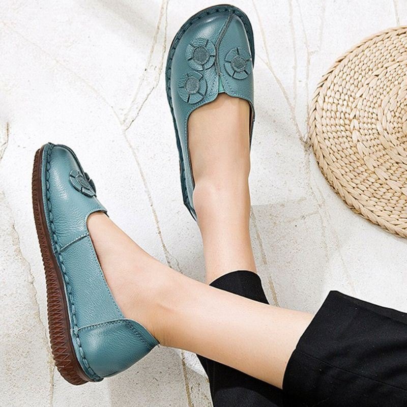 Dame Blomster Dekor Komfortabel Uformell Slip On Flat Loafers