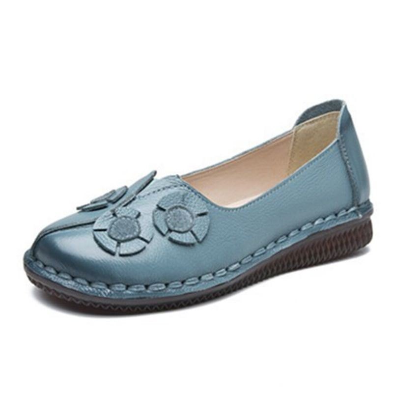 Dame Blomster Dekor Komfortabel Uformell Slip On Flat Loafers