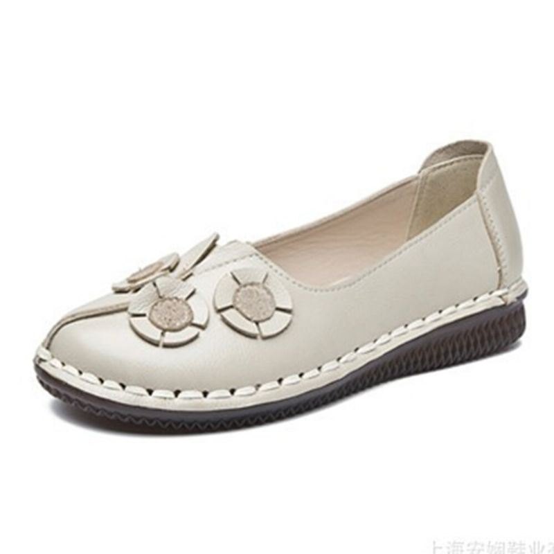 Dame Blomster Dekor Komfortabel Uformell Slip On Flat Loafers