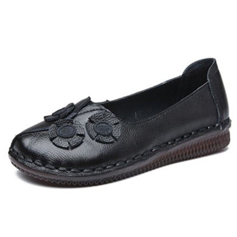 Dame Blomster Dekor Komfortabel Uformell Slip On Flat Loafers