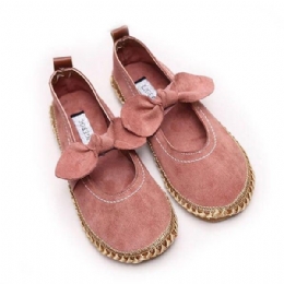 Dame Bowknot Rund Toe Slip-on Semsket Utendørs Flat Casual Sko