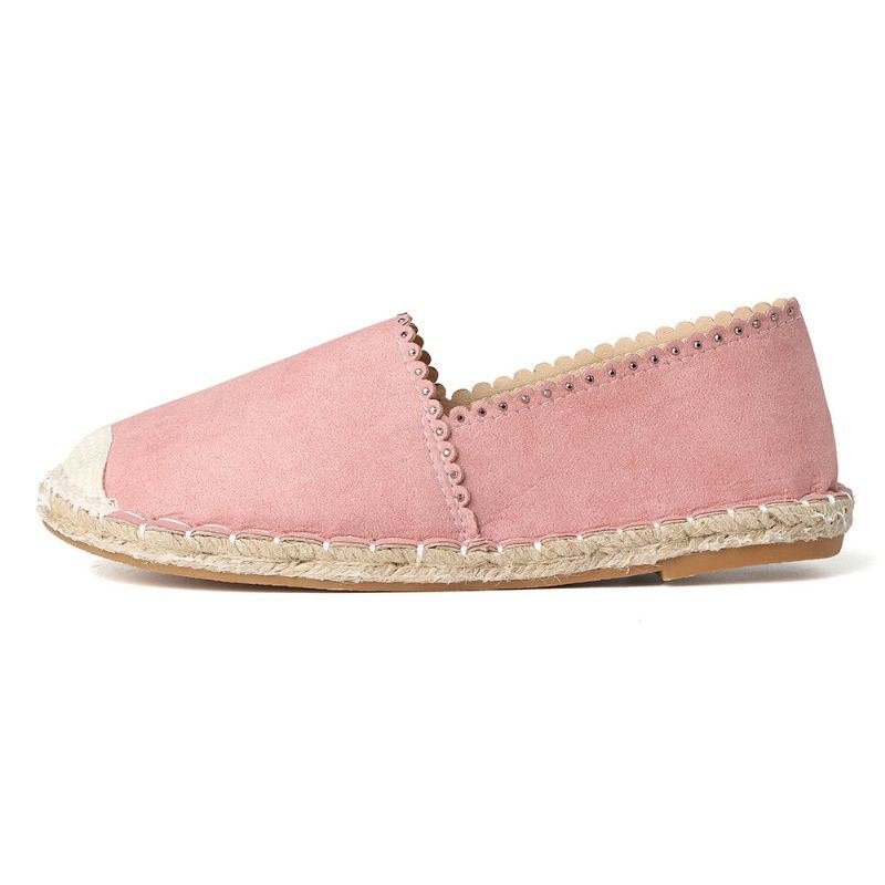 Dame Casual Comfy Pustende Espadrille Flat Slip On Flats