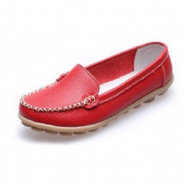 Dame Casual Flats Runde Tå Loafers Myk Såle Slip On Flat Loafers