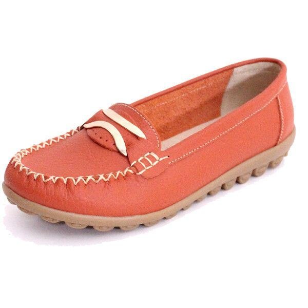 Dame Casual Høst Flats Runde Tå Sko Mykbunn Flat Loafers