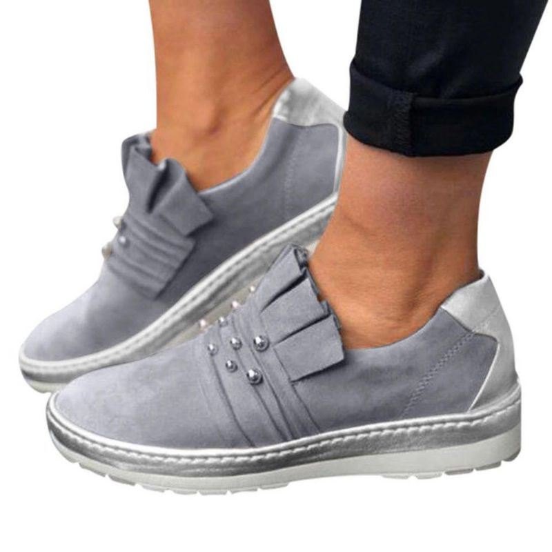 Dame Casual Metal Comfy Slip On Platform Loafers