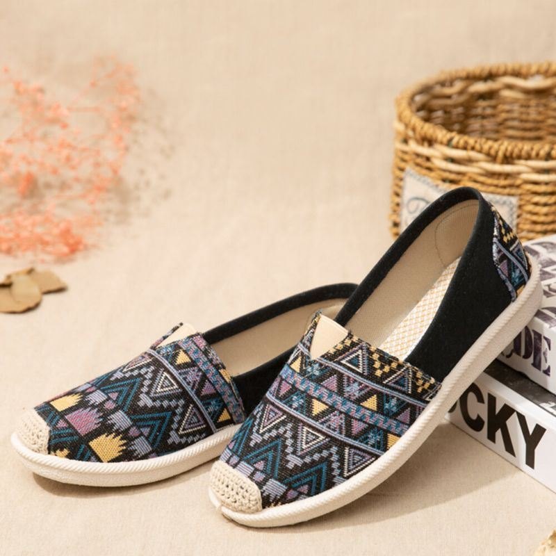 Dame Casual Myk Patchwork Rund Toe Fisherman Sko