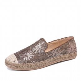 Dame Casual Paljetter Blomster Mønster Espadrille Flats Loafers