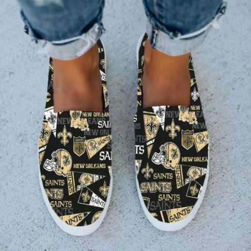 Dame Casual Printing Letter Mønster Rund Toe Flat Canvas Sko