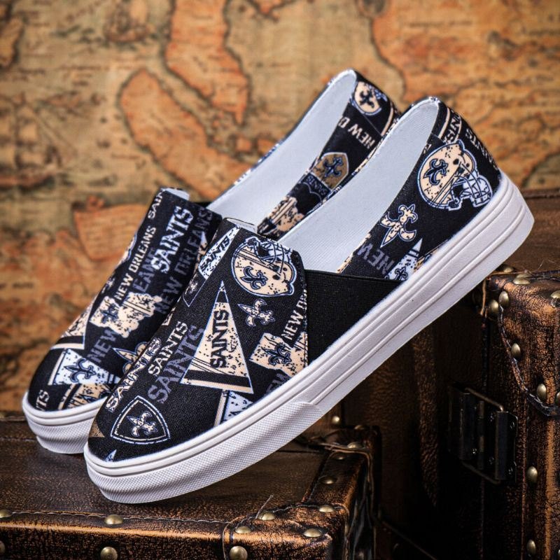 Dame Casual Printing Letter Mønster Rund Toe Flat Canvas Sko