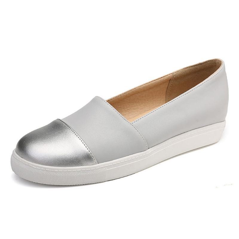 Dame Casual Pure Color Stitching Flats