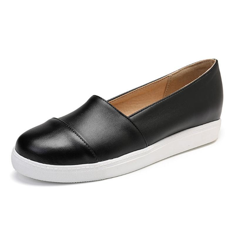 Dame Casual Pure Color Stitching Flats