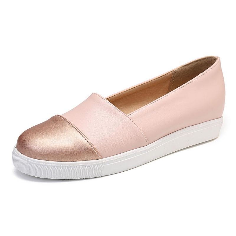 Dame Casual Pure Color Stitching Flats