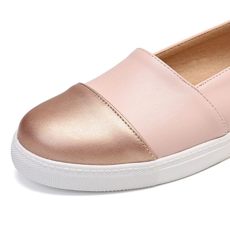 Dame Casual Pure Color Stitching Flats