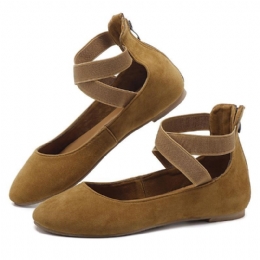 Dame Casual Suede Flats Cross Sko