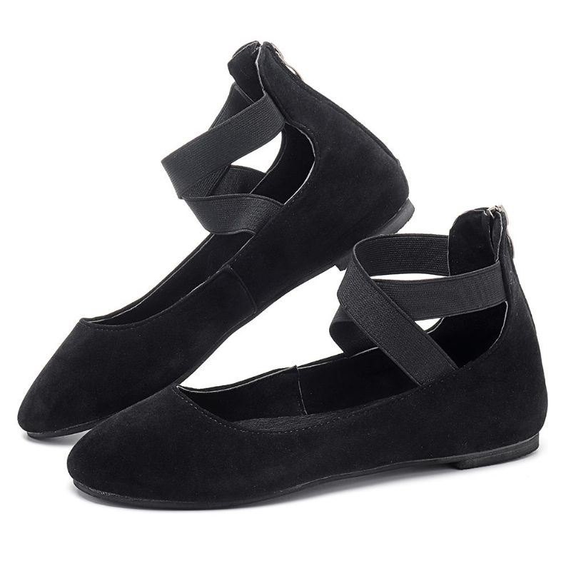 Dame Casual Suede Flats Cross Sko