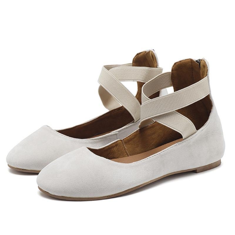 Dame Casual Suede Flats Cross Sko