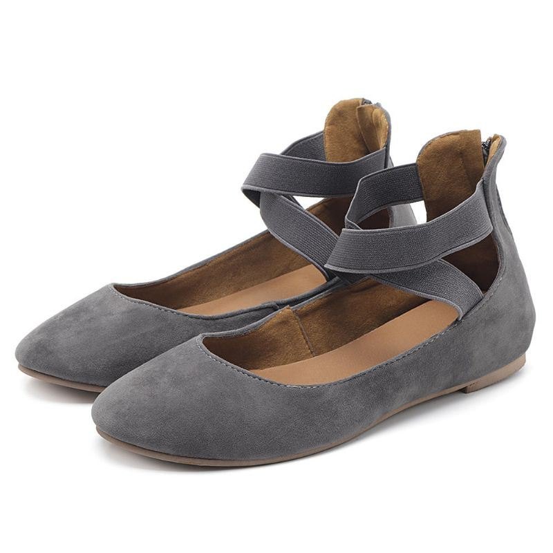 Dame Casual Suede Flats Cross Sko