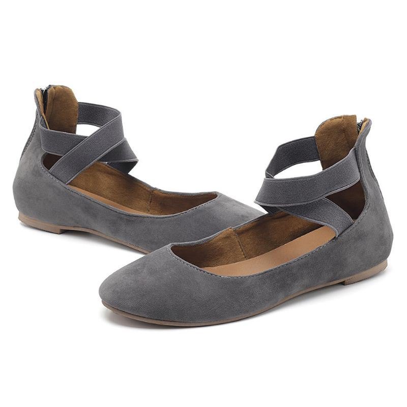 Dame Casual Suede Flats Cross Sko