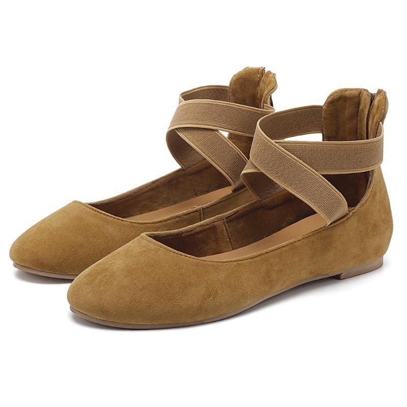 Dame Casual Suede Flats Cross Sko