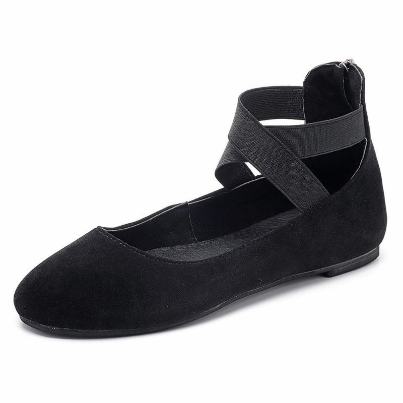 Dame Casual Suede Flats Cross Sko