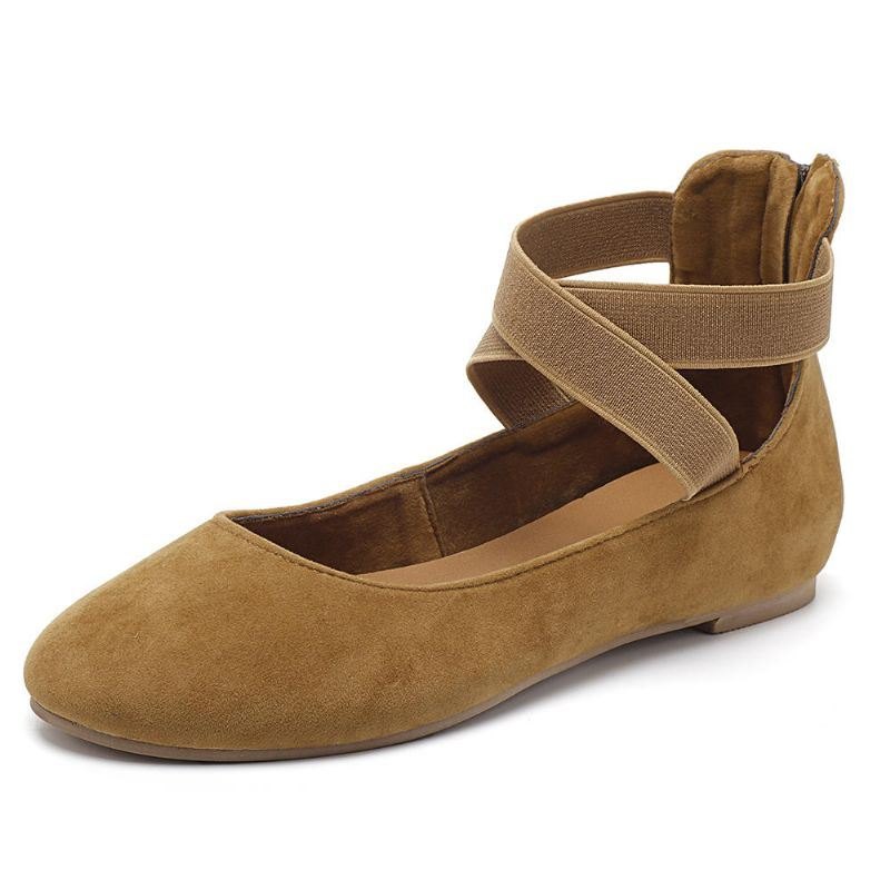 Dame Casual Suede Flats Cross Sko