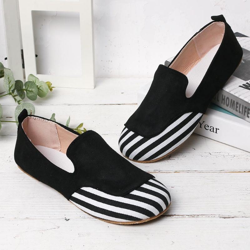 Dame Casual Suede Stitching Slip On Flats