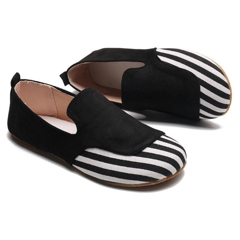 Dame Casual Suede Stitching Slip On Flats