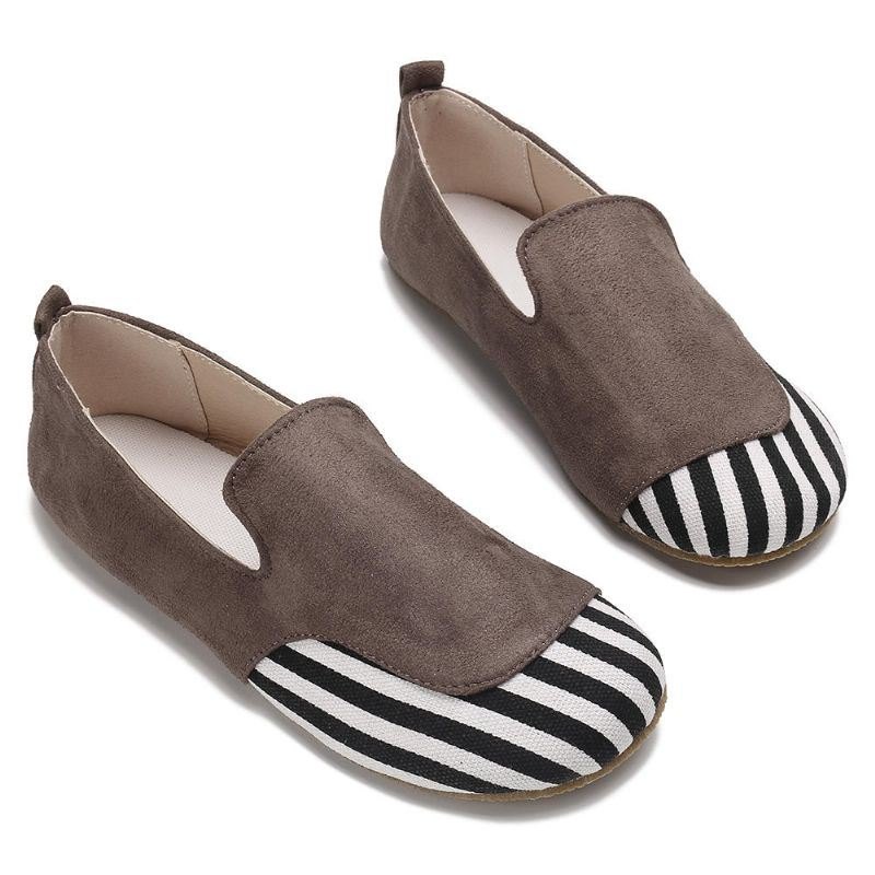 Dame Casual Suede Stitching Slip On Flats