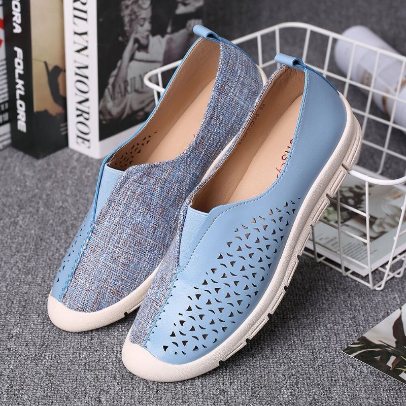 Dame Colorblock Comfy Hollow Pustende Casual Flats