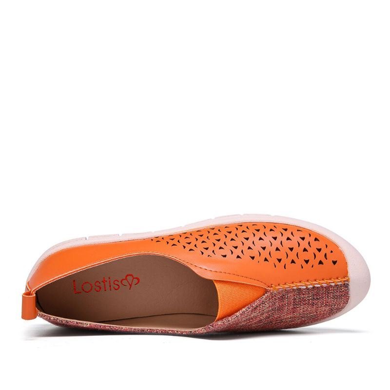 Dame Colorblock Comfy Hollow Pustende Casual Flats