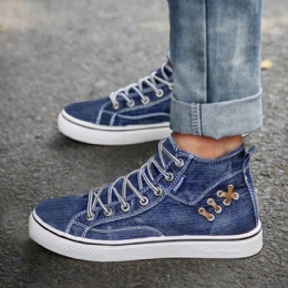 Dame Denim Comfy Wearable Casual Sports High Top Flats