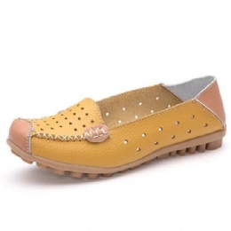 Dame Ekte Skinn Casual Flate Sko Slip-on Fritidssko Pustende Ballettsko