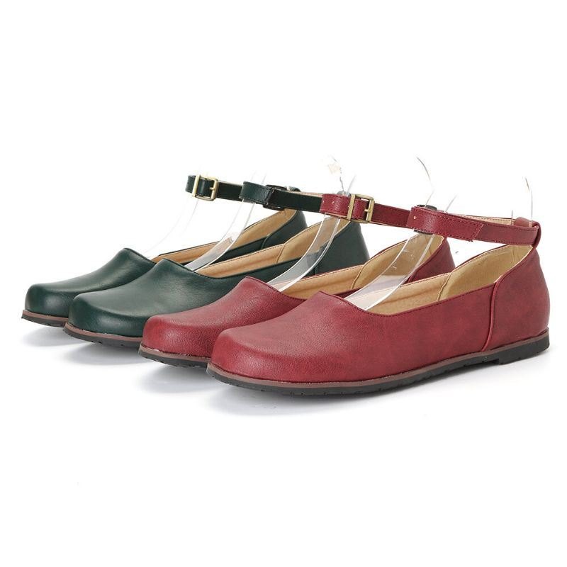 Dame Ensfarge Uformell Ankelspenne Flat Loafers