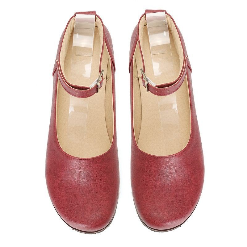 Dame Ensfarge Uformell Ankelspenne Flat Loafers