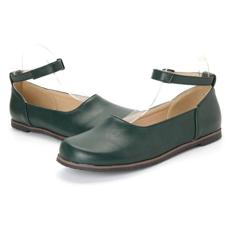 Dame Ensfarge Uformell Ankelspenne Flat Loafers