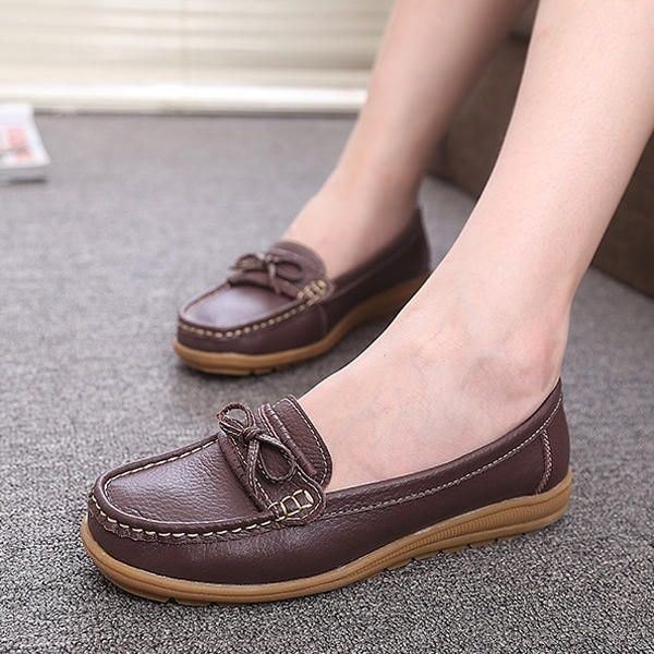 Dame Flat Slip On Casual Soft Outdoor Rund Toe Flat Loafers Sko